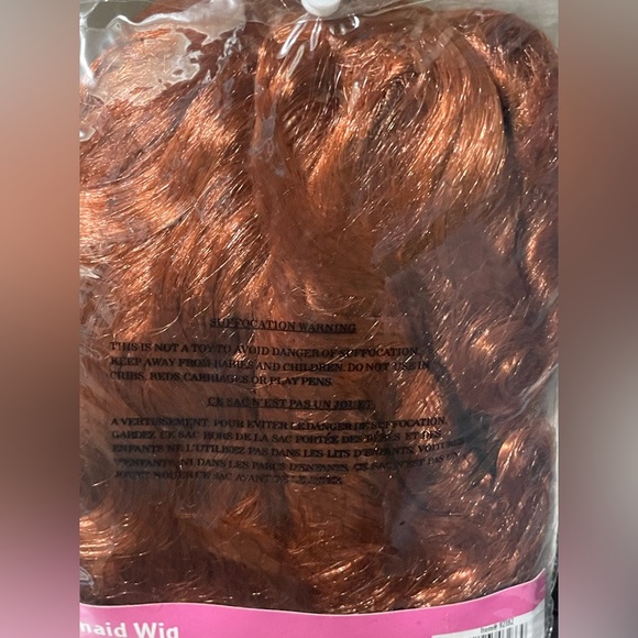 🔴 3/$12 Mermaid Wig in Vibrant Orange! New in original packaging! - Picture 3 of 3